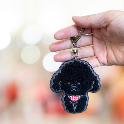 Golden Doodle My Poodle Handmade Embroidery Keychain