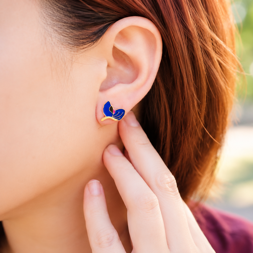 Bluebonnet Petal Enamel Earrings/ Bracelet/ Necklace