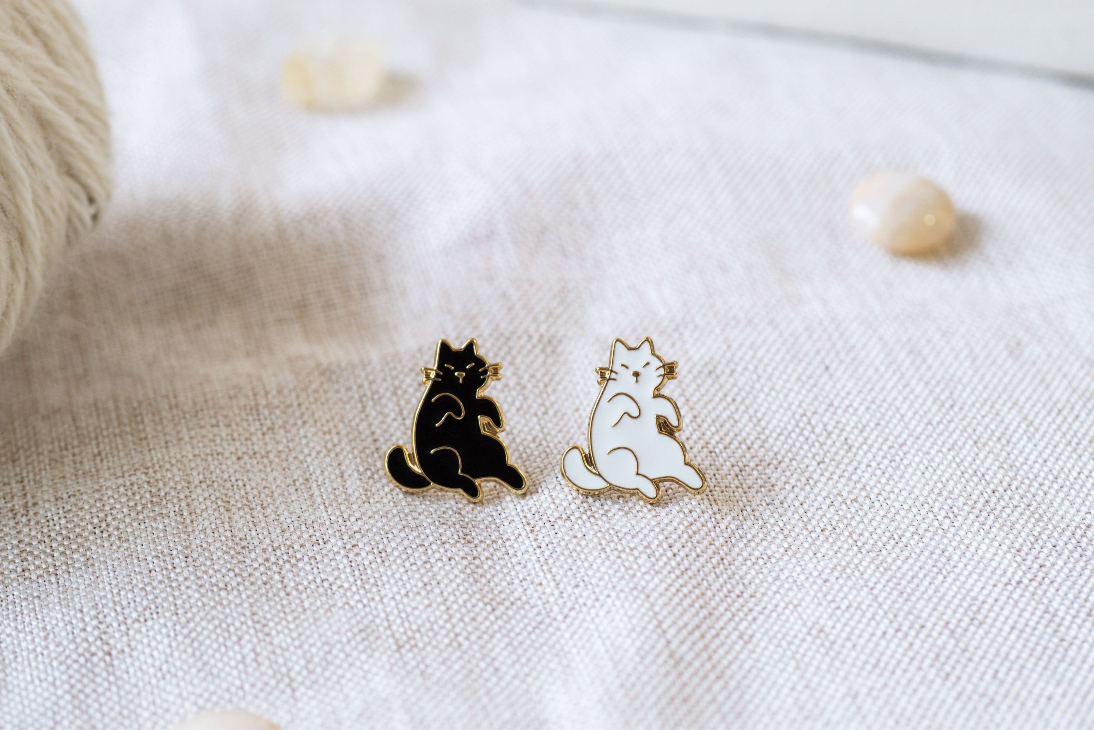 Chonky Cat Handcrafted Enamel Stud Earrings | Miss Modi