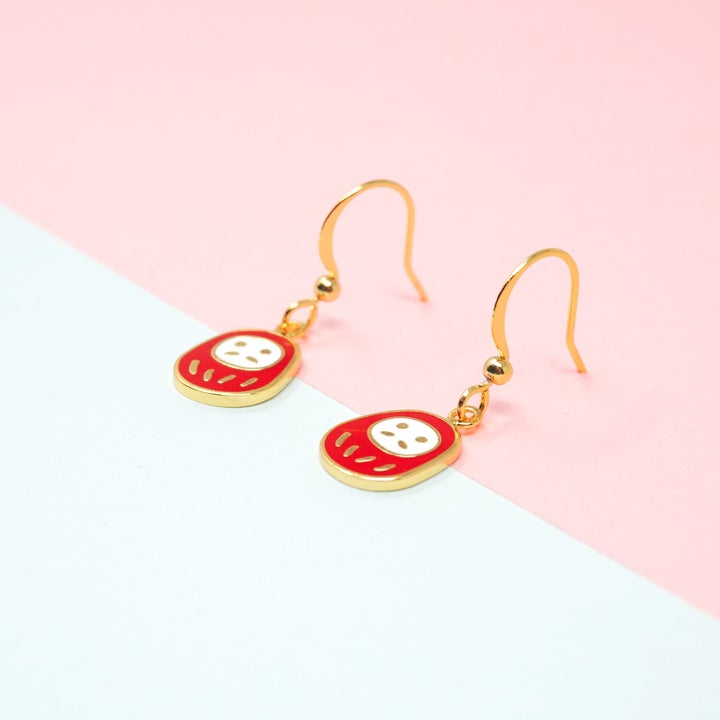 Japan Impression Mismatched Enamel Drop Earrings [One Piece]