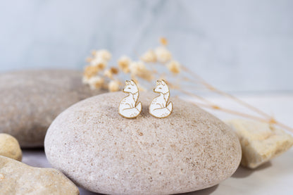 Arctic Fox Enamel Earrings/ Bracelet/ Necklace