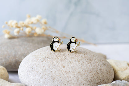 Happy Puffin Enamel Pin/ Earrings/ Bracelet/ Necklace