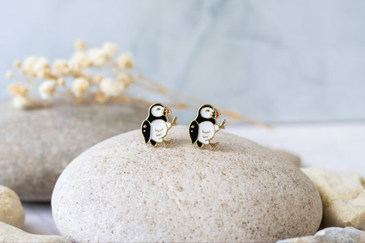 Happy Puffin Enamel Pin/ Earrings/ Bracelet/ Necklace