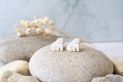 Polar Bear Cub Enamel Pin/ Earrings/ Bracelet/ Necklace