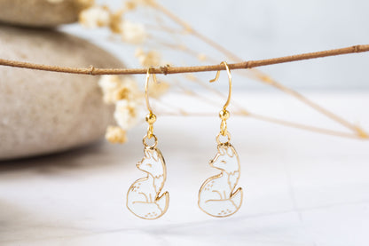 Arctic Fox Enamel Earrings/ Bracelet/ Necklace