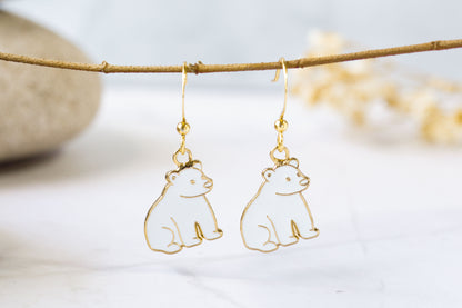 Polar Bear Cub Enamel Pin/ Earrings/ Bracelet/ Necklace