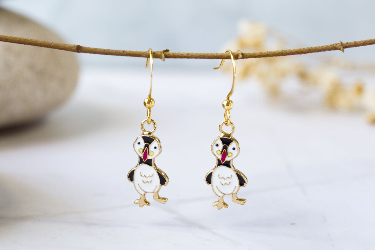 Hello Puffin Enamel Pin/ Earrings/ Bracelet/ Necklace