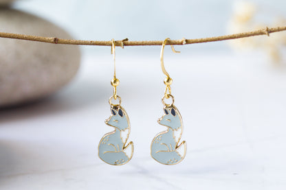 Arctic Fox Enamel Earrings/ Bracelet/ Necklace
