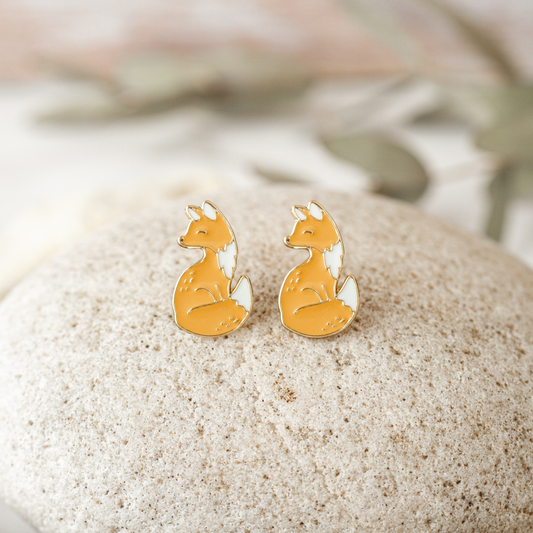 Autumn Fox Enamel Earrings/ Bracelet/ Necklace