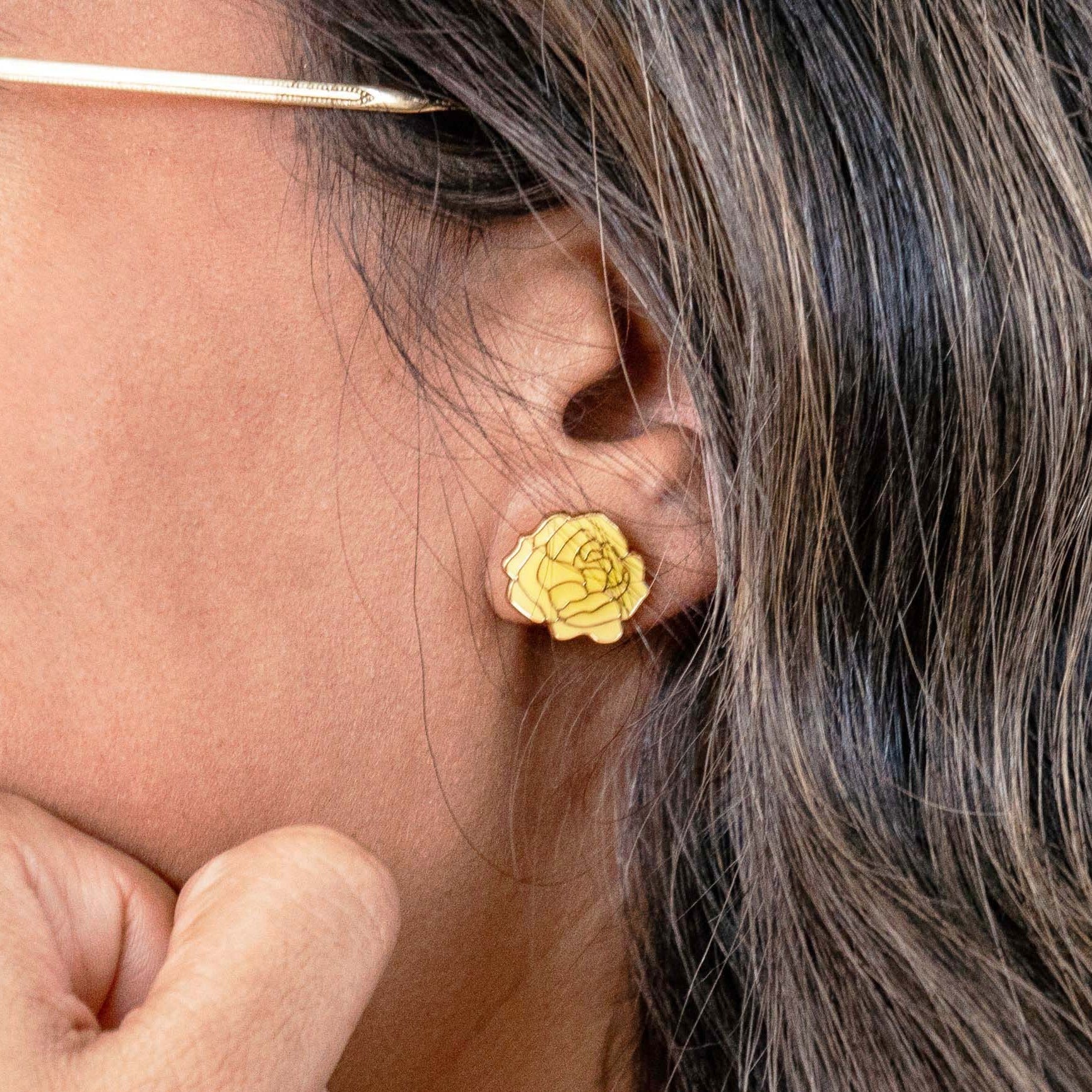 Texas Yellow Rose Enamel Earrings/ Bracelet/ Necklace