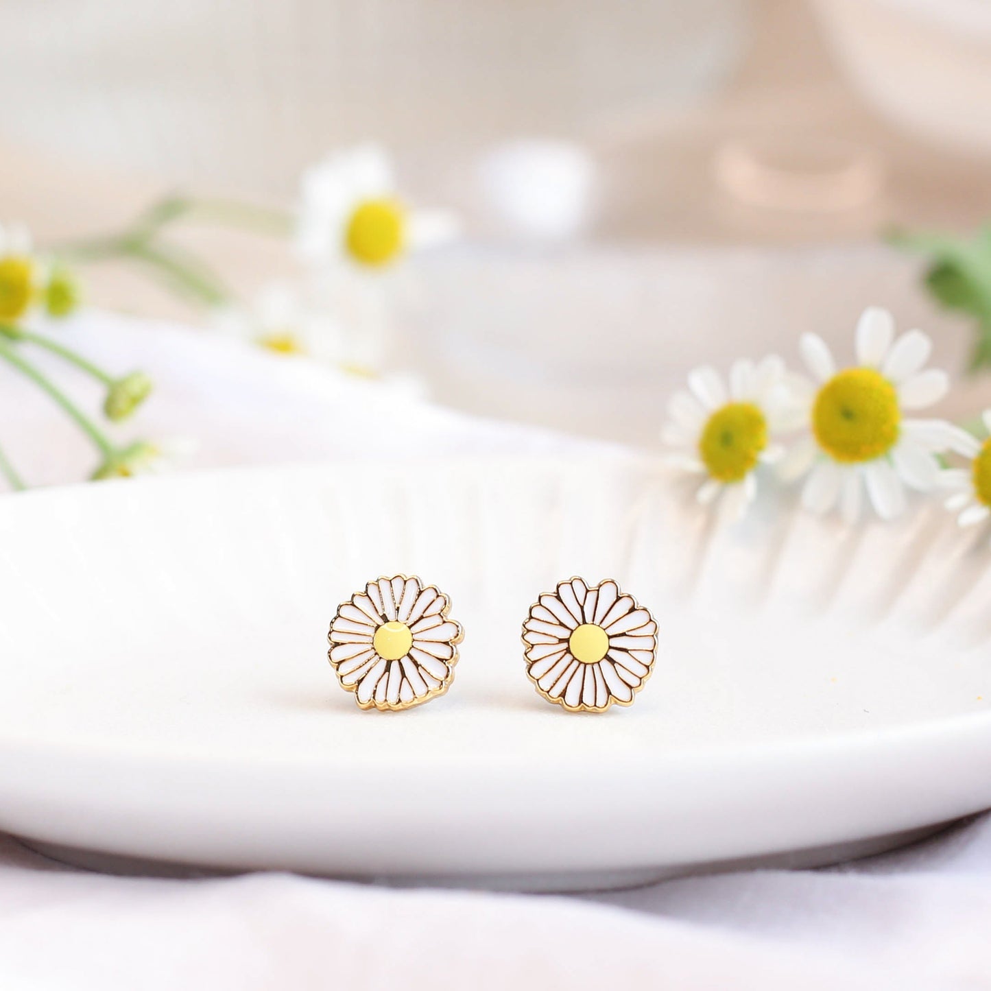 Daisy Dream Enamel Earrings/ Bracelet/ Necklace