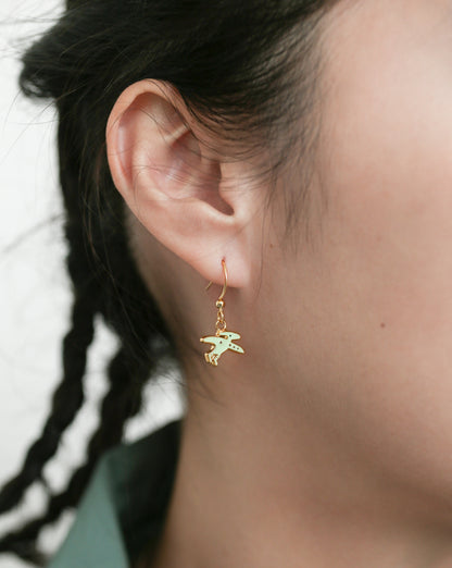 Dinosaurs II Mismatched Enamel Earrings [One Piece]