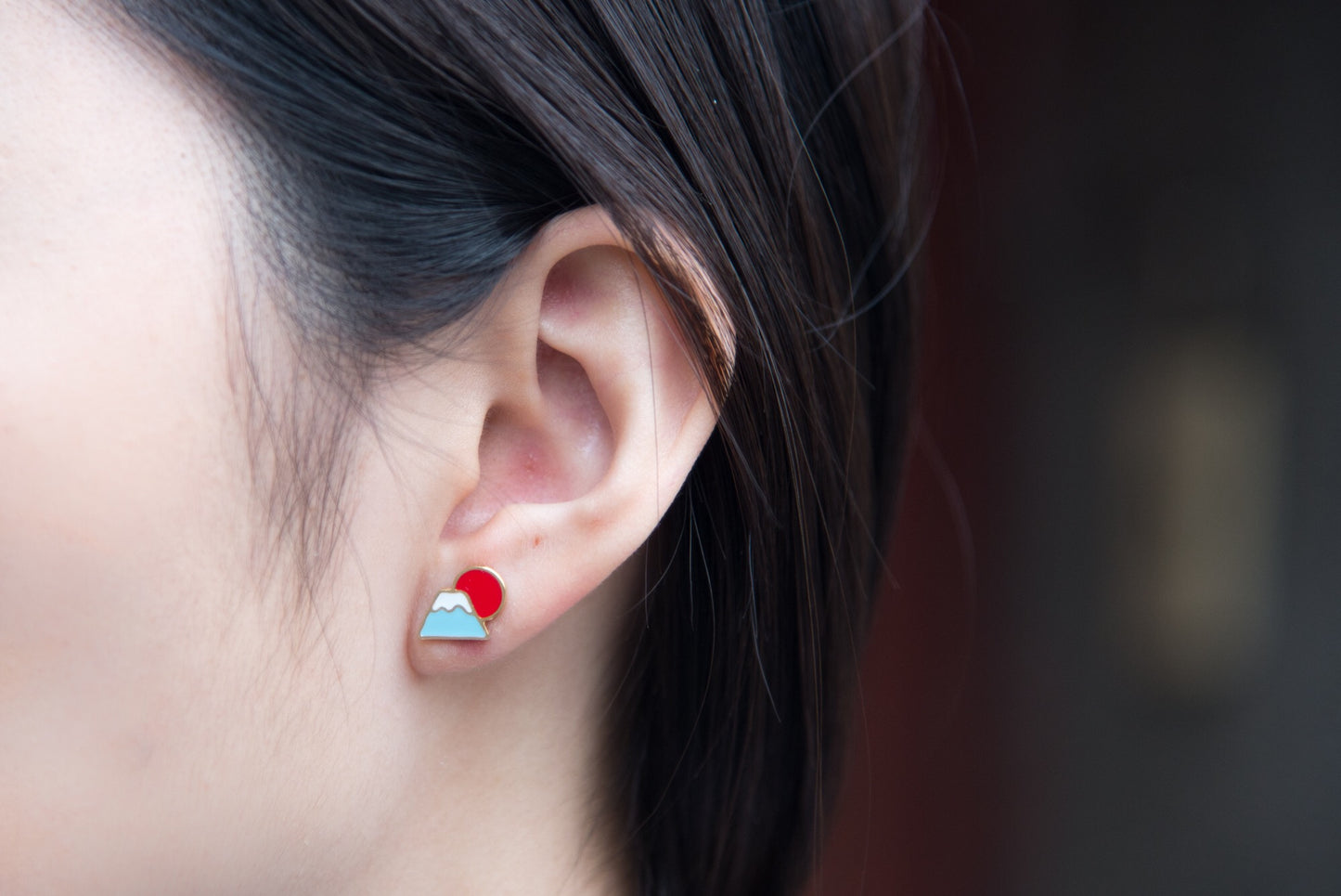 Japan Impression Mismatched Enamel Earrings [One Piece]
