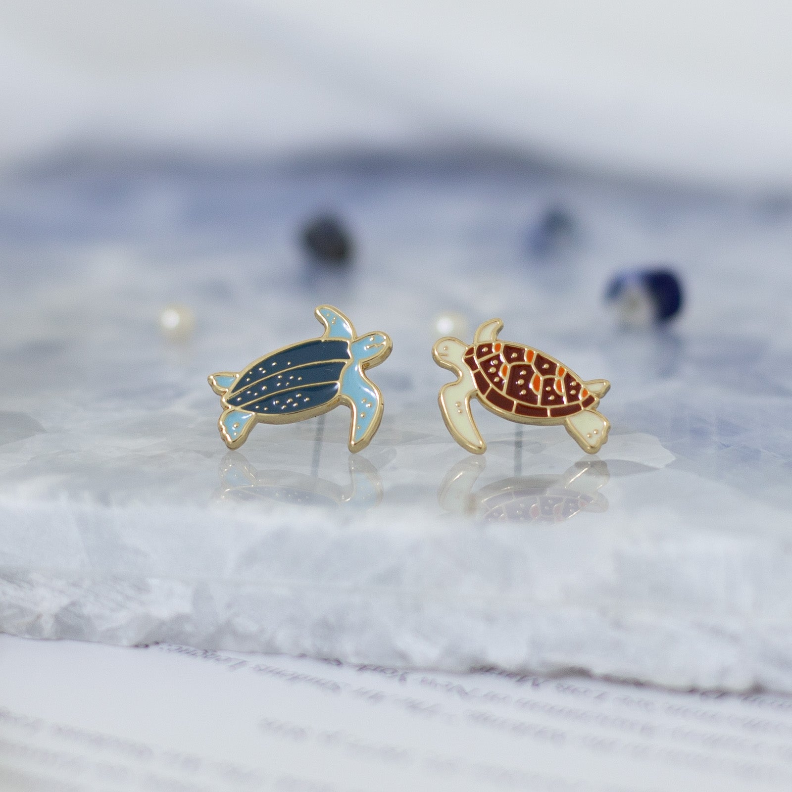 Sea Turtle Handcrafted Enamel Earrings | Miss Modi