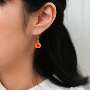 Orange [Jíxiáng] Enamel Stud Earrings