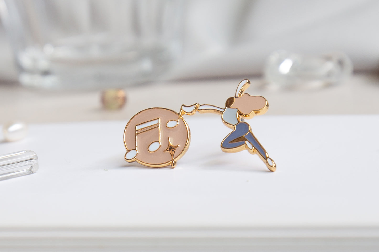 Dance. Sing. Repeat. Mismatched Enamel Earrings [One Piece]