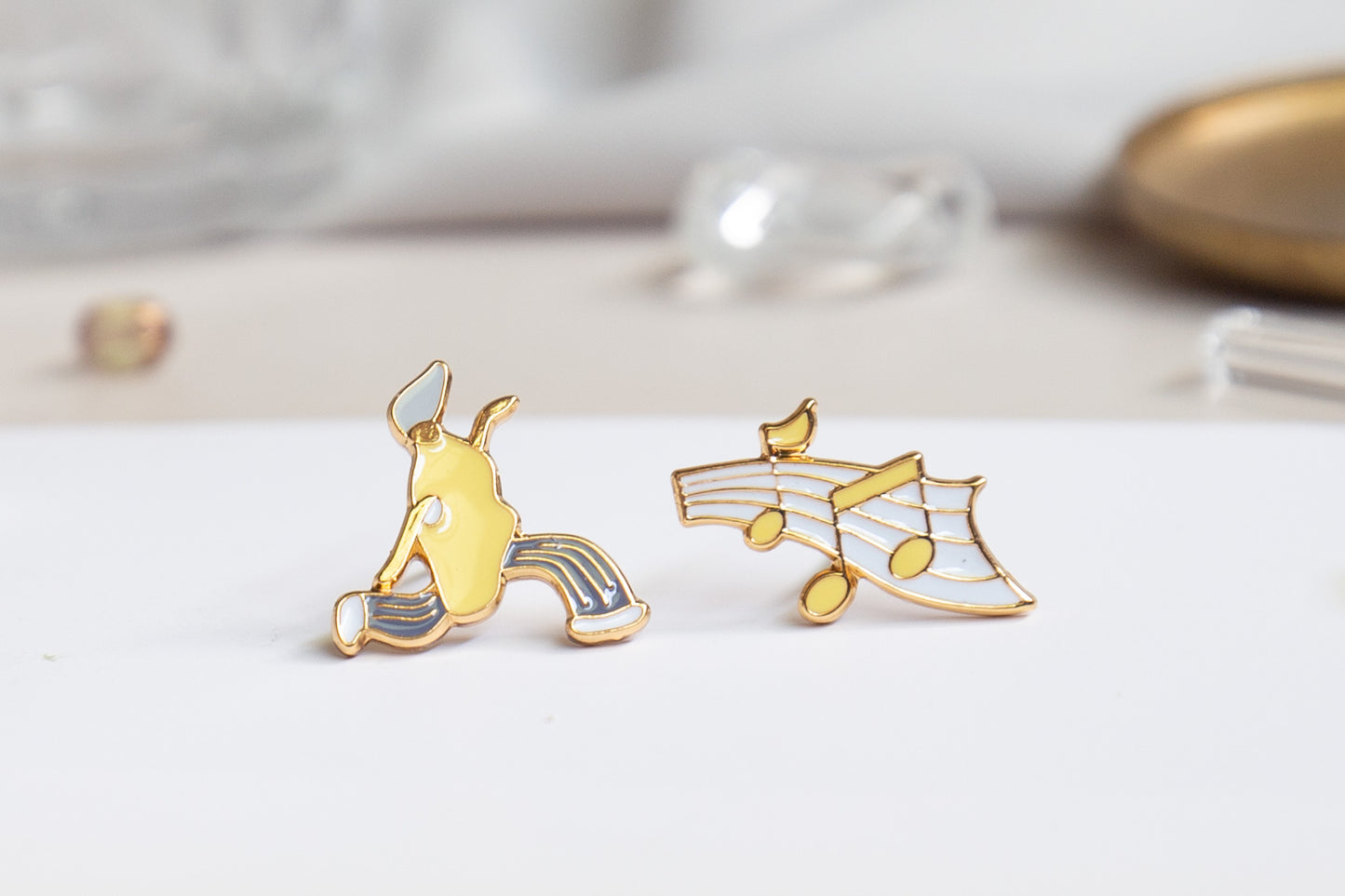 Dance. Sing. Repeat. Mismatched Enamel Earrings [One Piece]