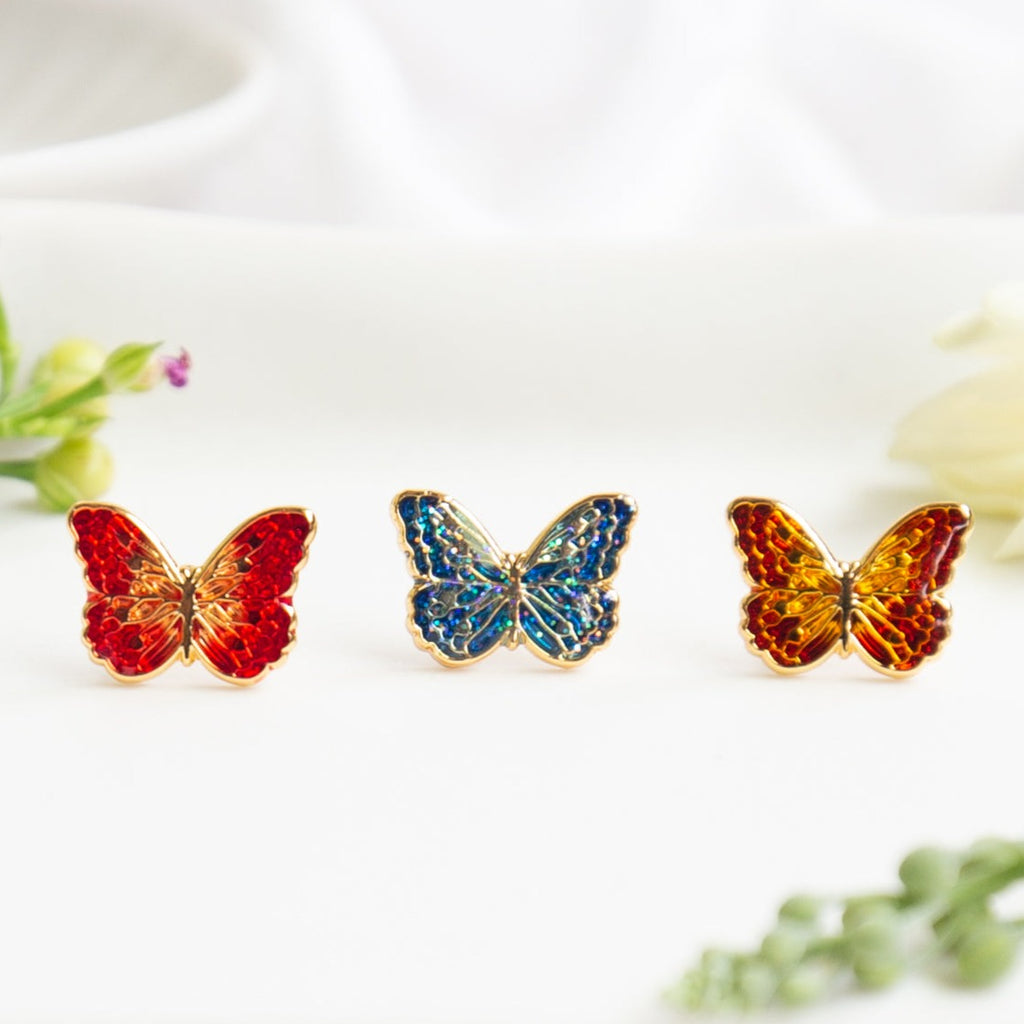 Butterfly Enamel Stud Earrings | Miss Modi