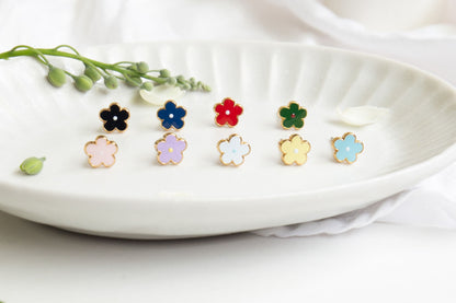 Floret [Tiny Flower] Handcrafted Enamel Stud Earrings | Miss Modi