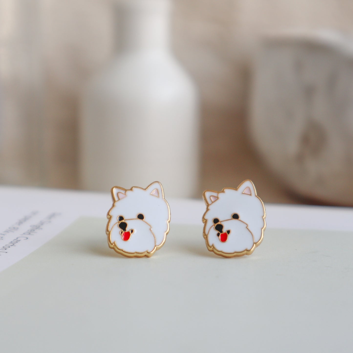 Westie Enamel Earrings/ Bracelet/ Necklace