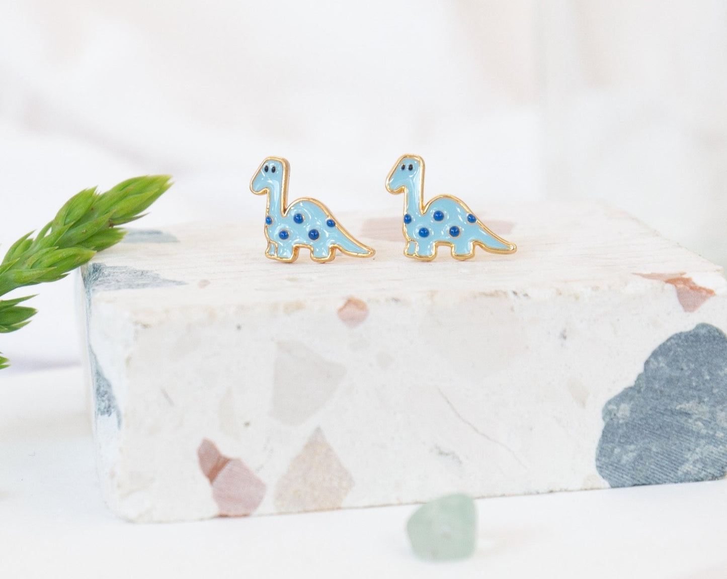 Dino II- Brontosaurus Enamel Earrings/ Bracelet/ Necklace