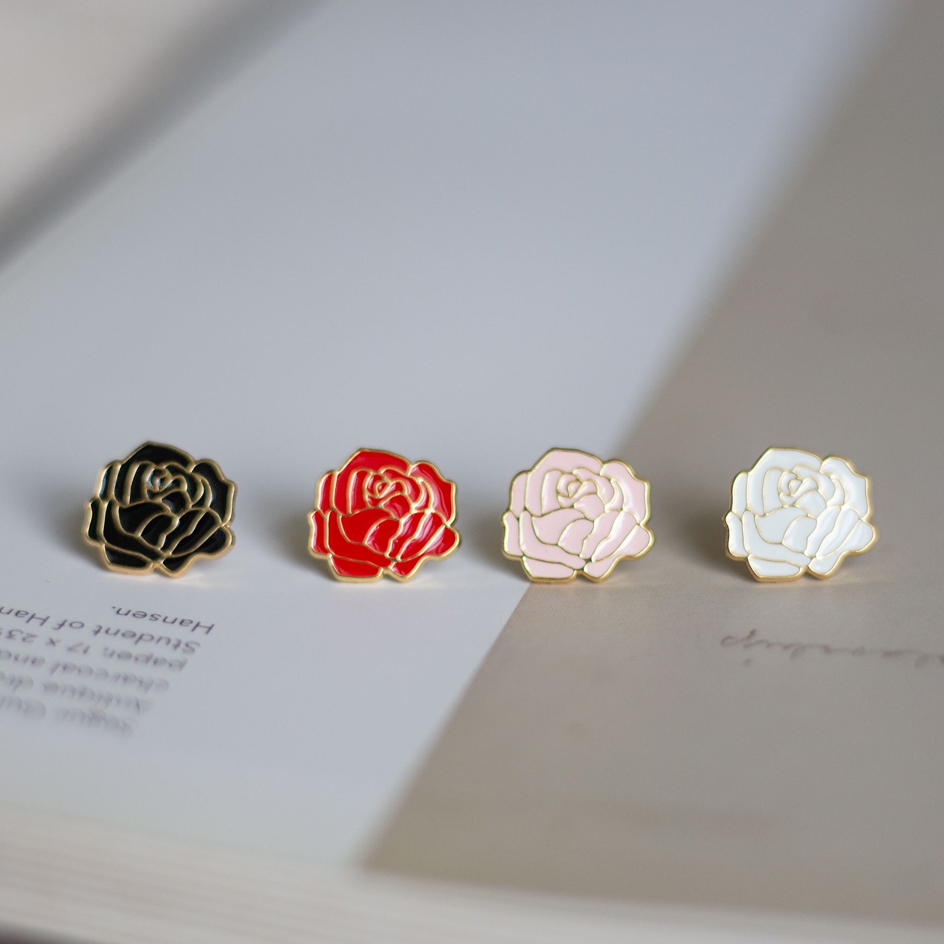 Classic Roses Enamel Stud Earrings | Miss Modi