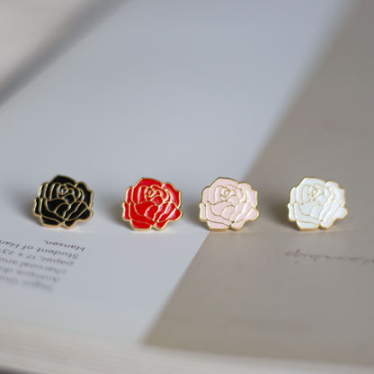 Classic Roses Enamel Stud Earrings | Miss Modi