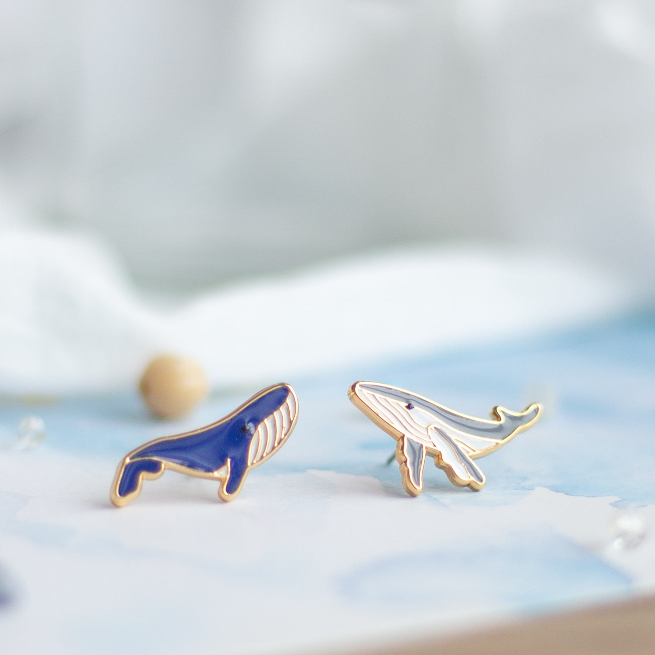 Blue Whale Enamel Earrings/ Bracelet/ Necklace