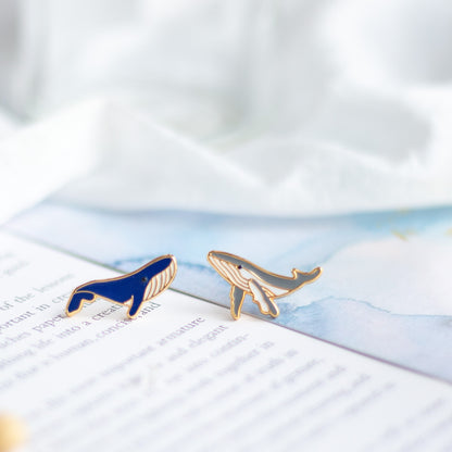 Sea of Love Mismatched Enamel Earrings [One Piece]