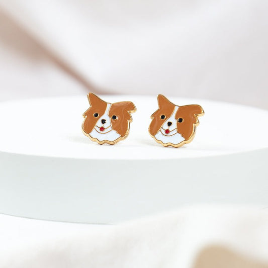 Australian Shepherd  [Aussie] Enamel Stud Earrings