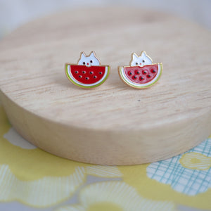 Watermelon Cat Enamel Earrings/ Bracelet/ Necklace