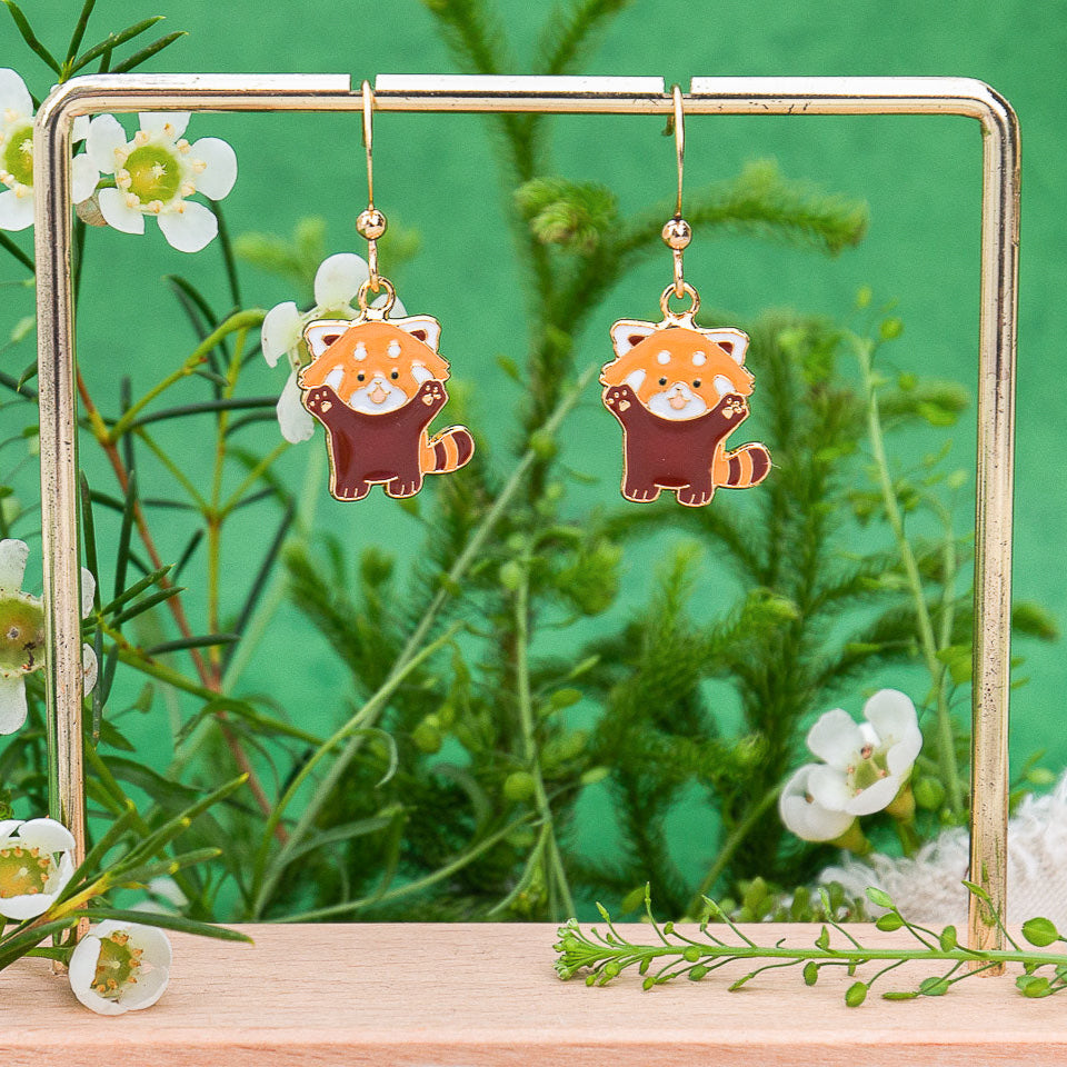 Red Panda Enamel Earrings/ Bracelet/ Necklace