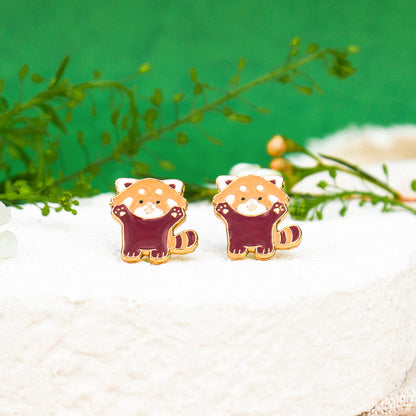 Red Panda Enamel Earrings/ Bracelet/ Necklace