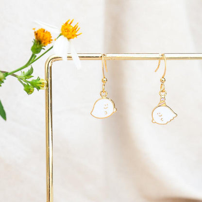 Li'l Flying Ghost Mismatched Enamel Earrings