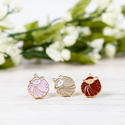 'Dillo Ball (Curl Up) Enamel Earrings/ Bracelet/ Necklace