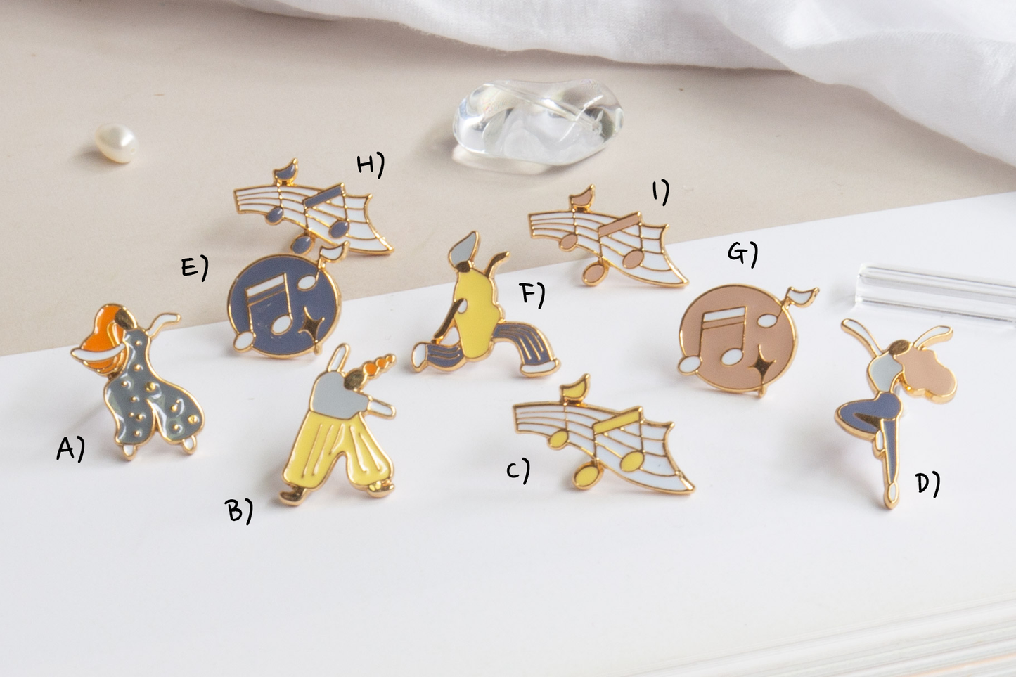 Dance. Sing. Repeat. Mismatched Enamel Earrings [One Piece]