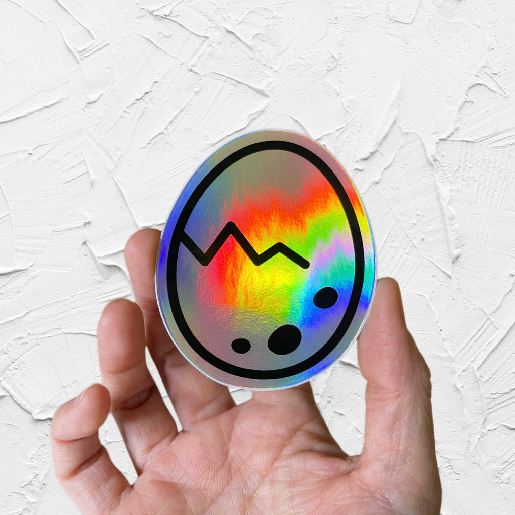 Dino Egg Holographic Stickers
