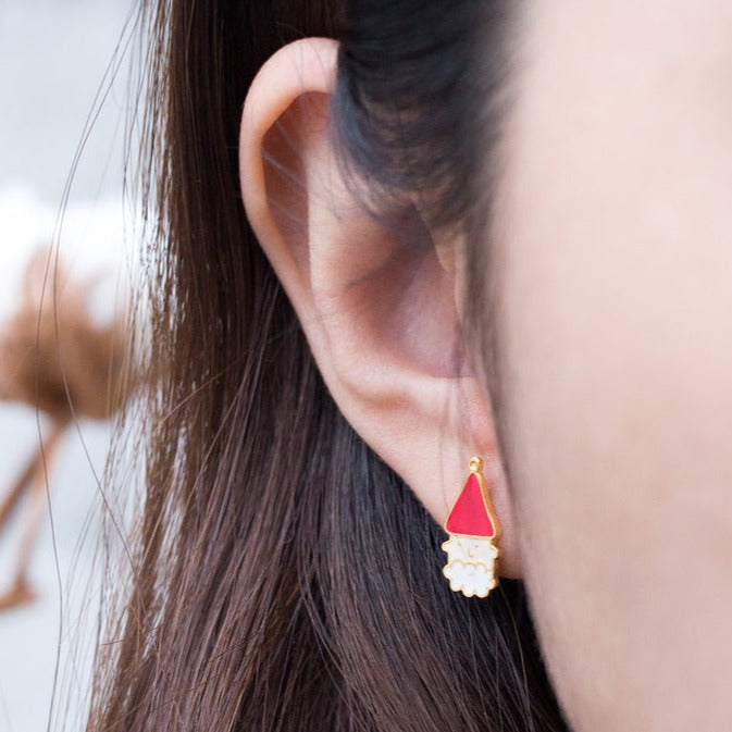 Miss Modi presents Handcrafted Santa Claus Enamel Stud Earrings