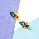 Blue Clownfish Enamel Stud Earrings