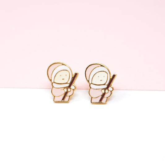 Li'l Fishman Enamel Stud Earrings