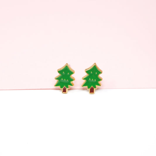 Li'l Tree [Green] Enamel Earrings/ Bracelet/ Necklace