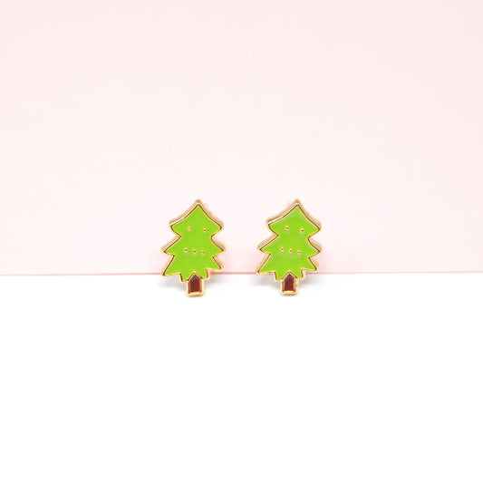 Li'l Tree [Pea Green] Enamel Earrings/ Bracelet/ Necklace