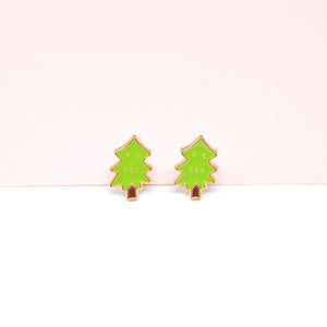 Li'l Tree [Pea Green] Enamel Earrings/ Bracelet/ Necklace