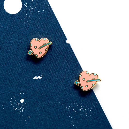 Heart & Arrow Enamel Stud Earrings | Miss Modi