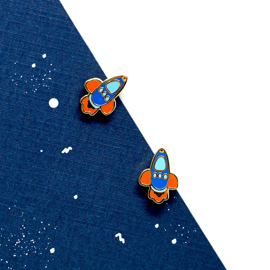 Miss Modi presents Little OH! Jet Rocket Enamel Stud Earrings