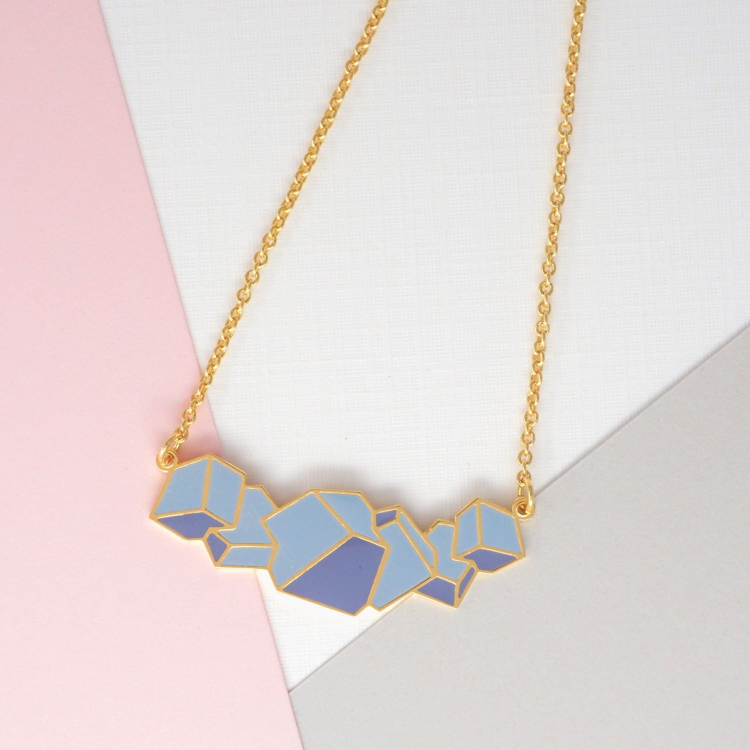 Miss Modi presents Smoky Purple Glacial Heart Ore Enamel Necklace