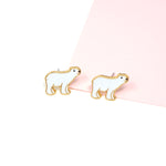 Handcrafted Polar Bear Enamel Stud Earrings