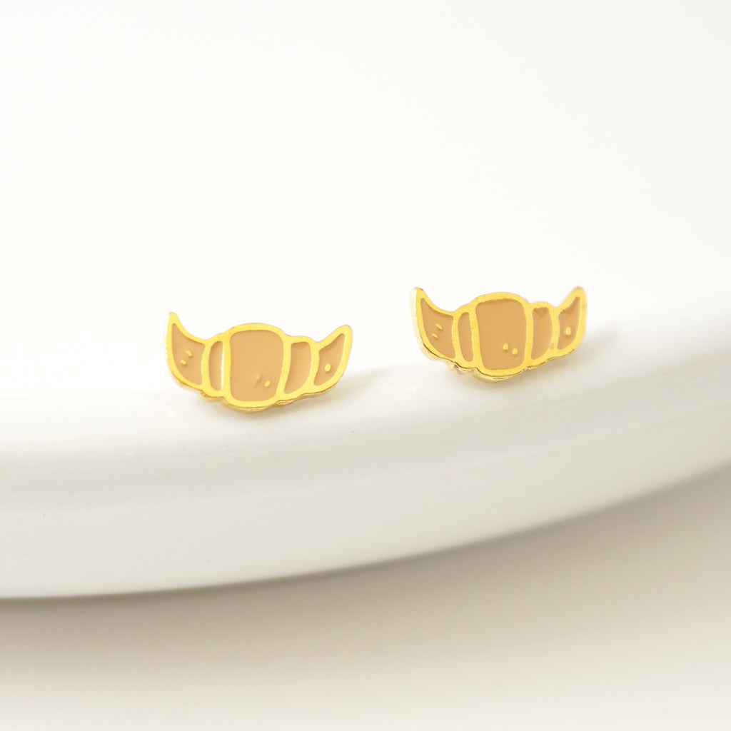 Taiwanese Golden Croissant Enamel Earrings/ / Bracelet/ Necklace