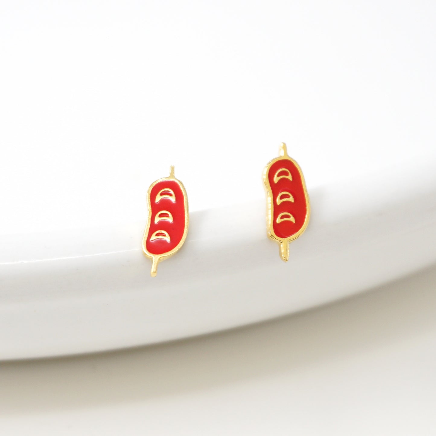 Taiwanese Sausage Enamel Earrings/ Bracelet/ Necklace