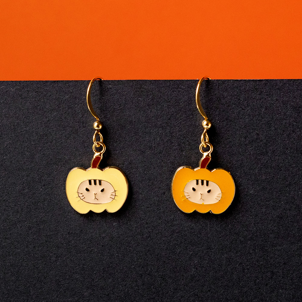 Pumpkin Cat Enamel Earrings/ Bracelet/ Necklace